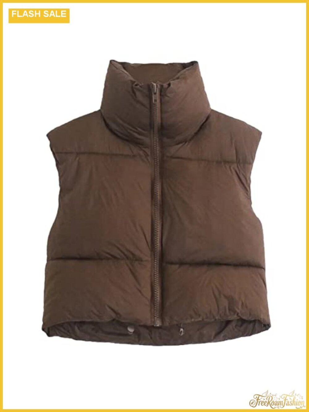 Women Cropped Puffer Vest Lightweight Sleeveless Padded Gilet
